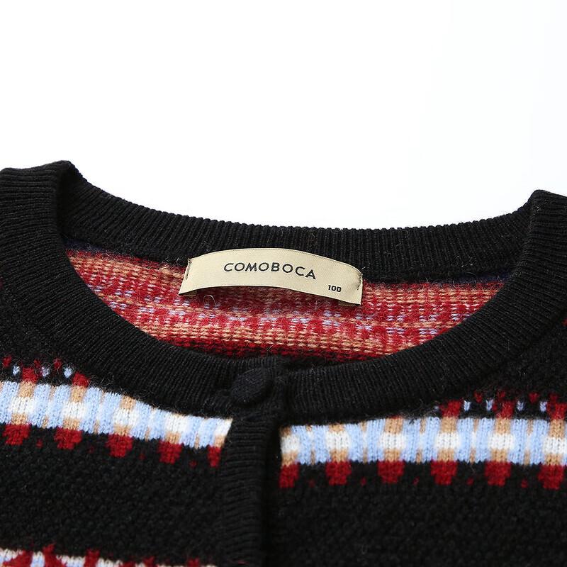 Komon Boca Women's Striped Jacquard Cashmere Cardigan