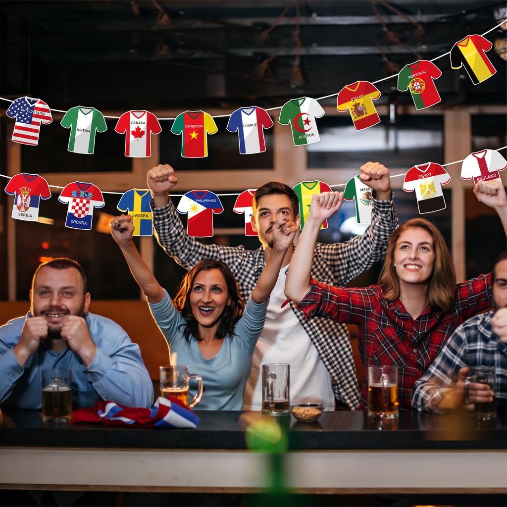 World Cup Theme Pennant Banner Set for Bars Parties Décor Outdoor Decoration Props 3M