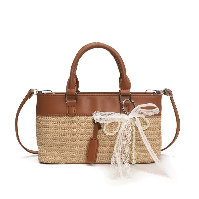 

Women s handbag summer new large-capacity splicing tote trendy bag practical casual shoulder messenger bag no pendant коричневый