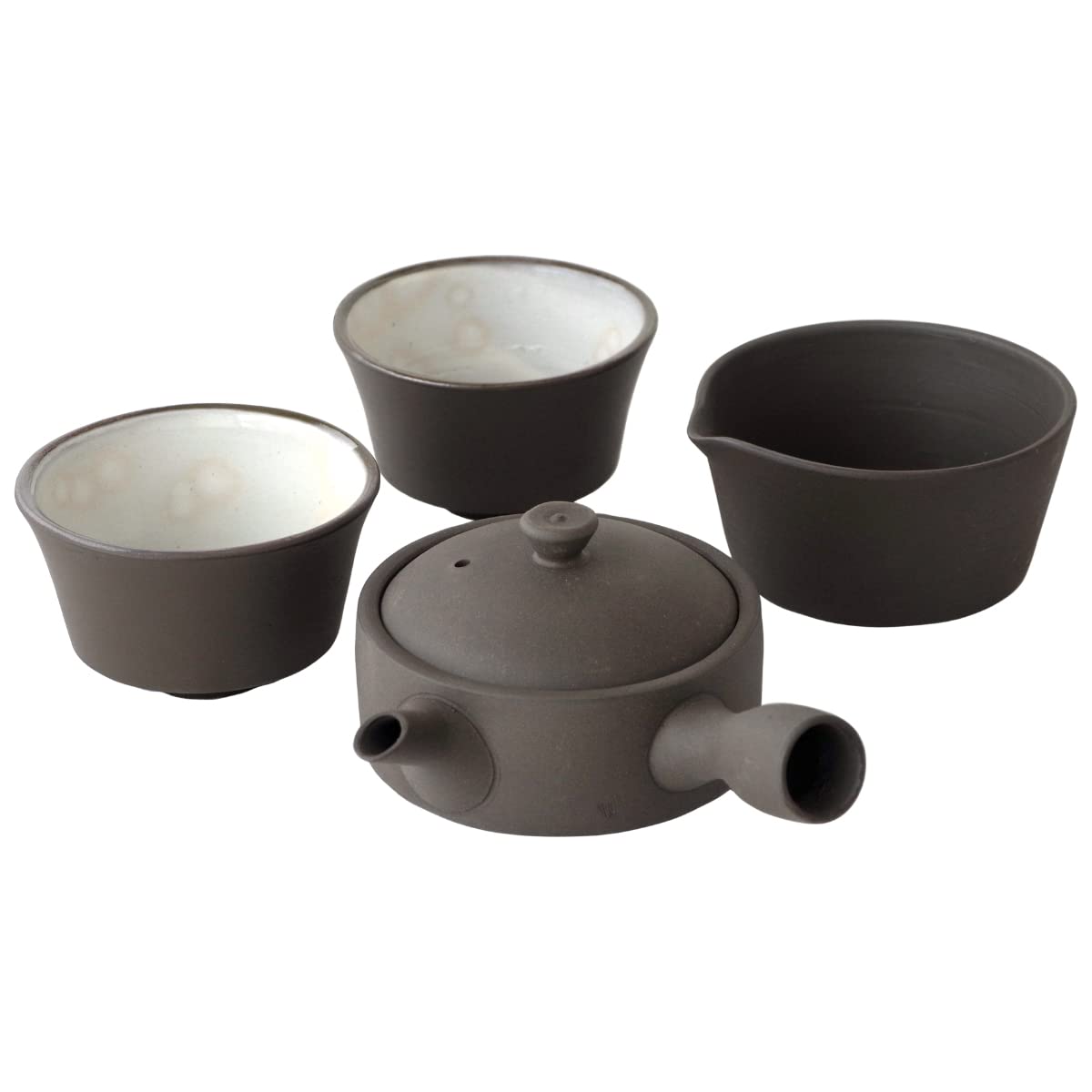 

Kamoshika Dougu Shop Tea Time Teapot, Nao 150 Teapot Set, Yusamishi (Water Sinker), and 2 Sencha Bowls, Made in Japan, Banko Ware Pottery, Gift