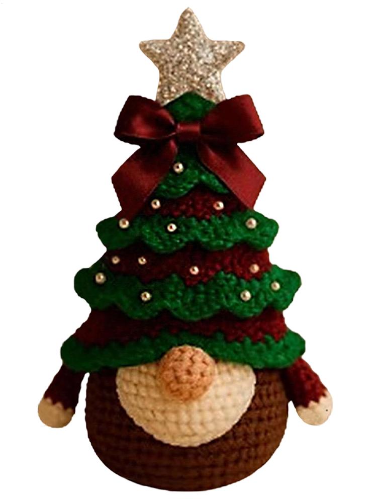 Cute Crochet Kit Handmade Crochet Christmas Tree Gnome Kit Easy Yarn Supplies Set For Holiday Crafting At Home Adults Teens Kids