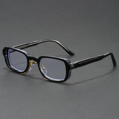 New German Square Narrow Frame Anti Blue Light Glasses Big Face Men Women Wear Without Makeup Spring Legs