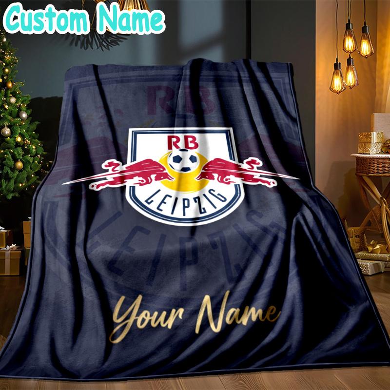 Custom Name RB Leipzig Soccer Team Throw Blanket - Perfect for Couch, Bed, Office, and outdoor Travel - Ideal Gift for Christmas & Holidays