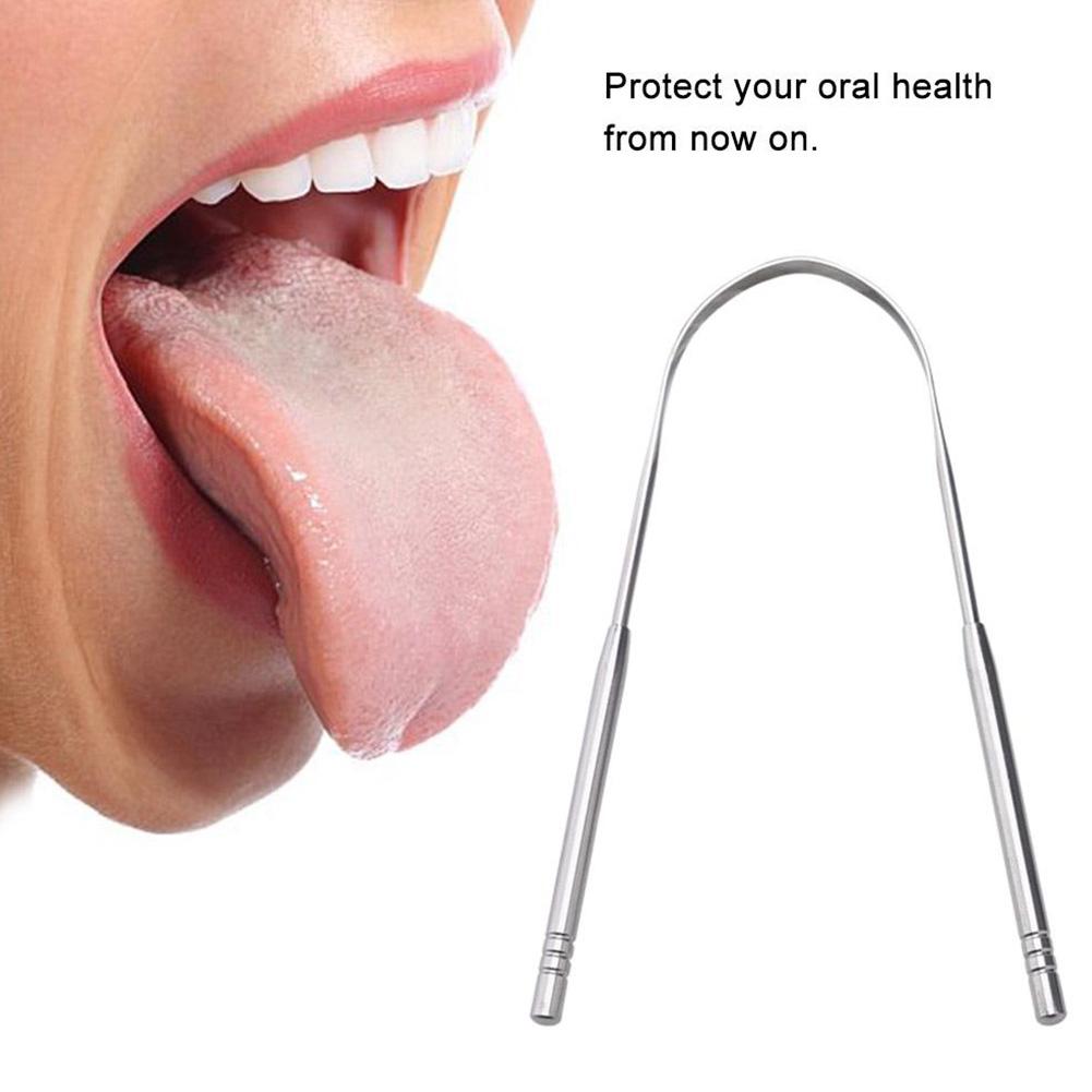 Premium Stainless Steel Tongue Scraper Cleaner for Adults & Kids, Portable Stainless Steel Tongue Scrapers Brushes for Removing