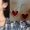 Heart Earrings for Women Girl Gold Color Metal Love Hanging Dangle Earrings Valentine's Day Jewelry