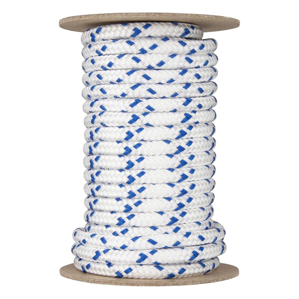 Double-braided Rope with Pylen Blue Stitching, 10 Meters, 8mm Diameter, Bobbin Wound