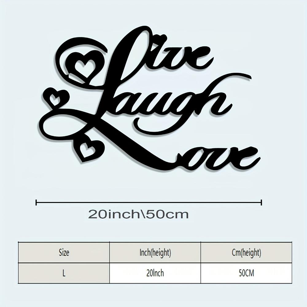 Live Laugh Love Metal Wall Art, Vintage Rustic Iron Decor Heart Accents for Home Office, Inspirational Farmhouse Hanging Ornament
