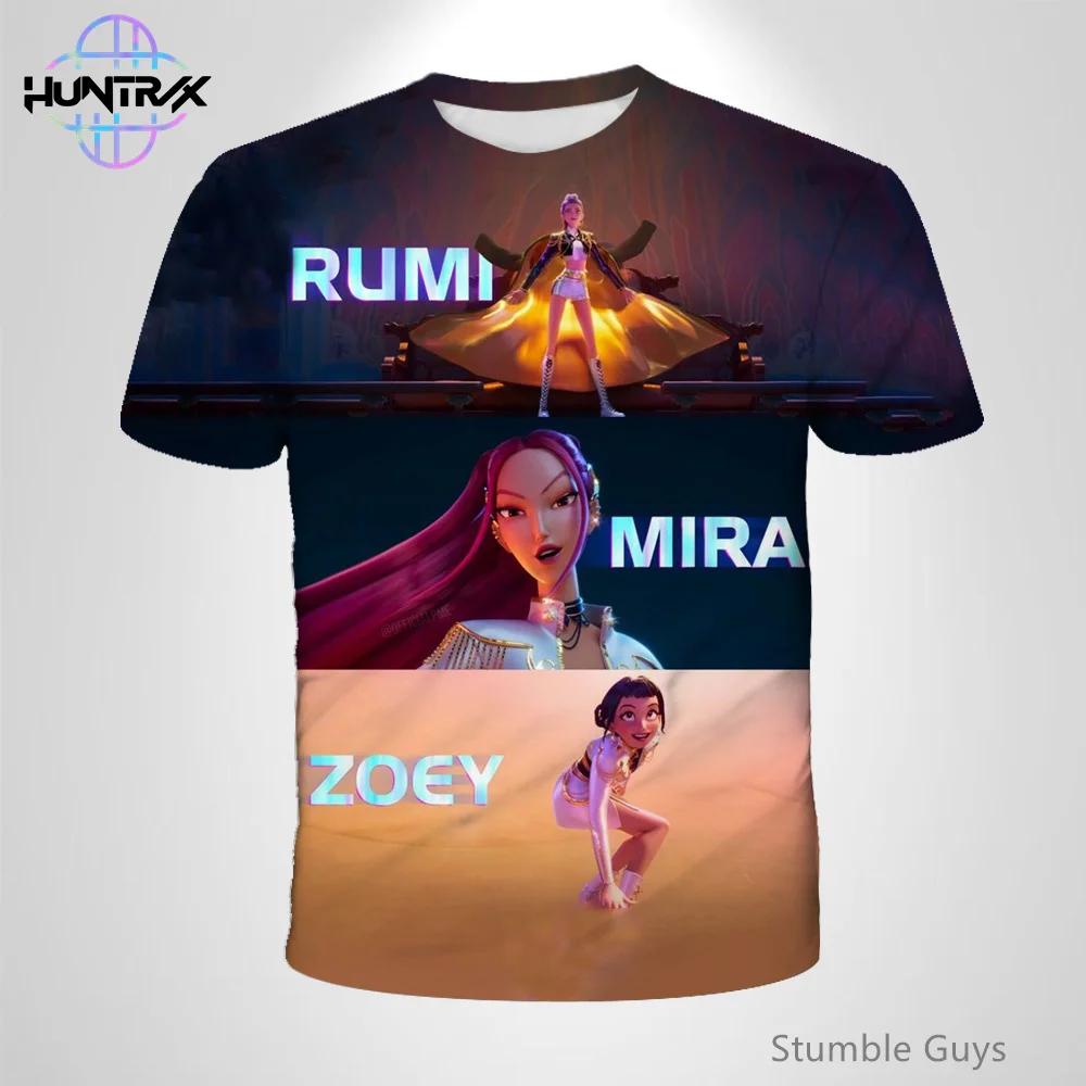 Kids T-shirts 3D Cartton Kpop Demon Hunters Casual Fashion Short Sleeve T-Shirt