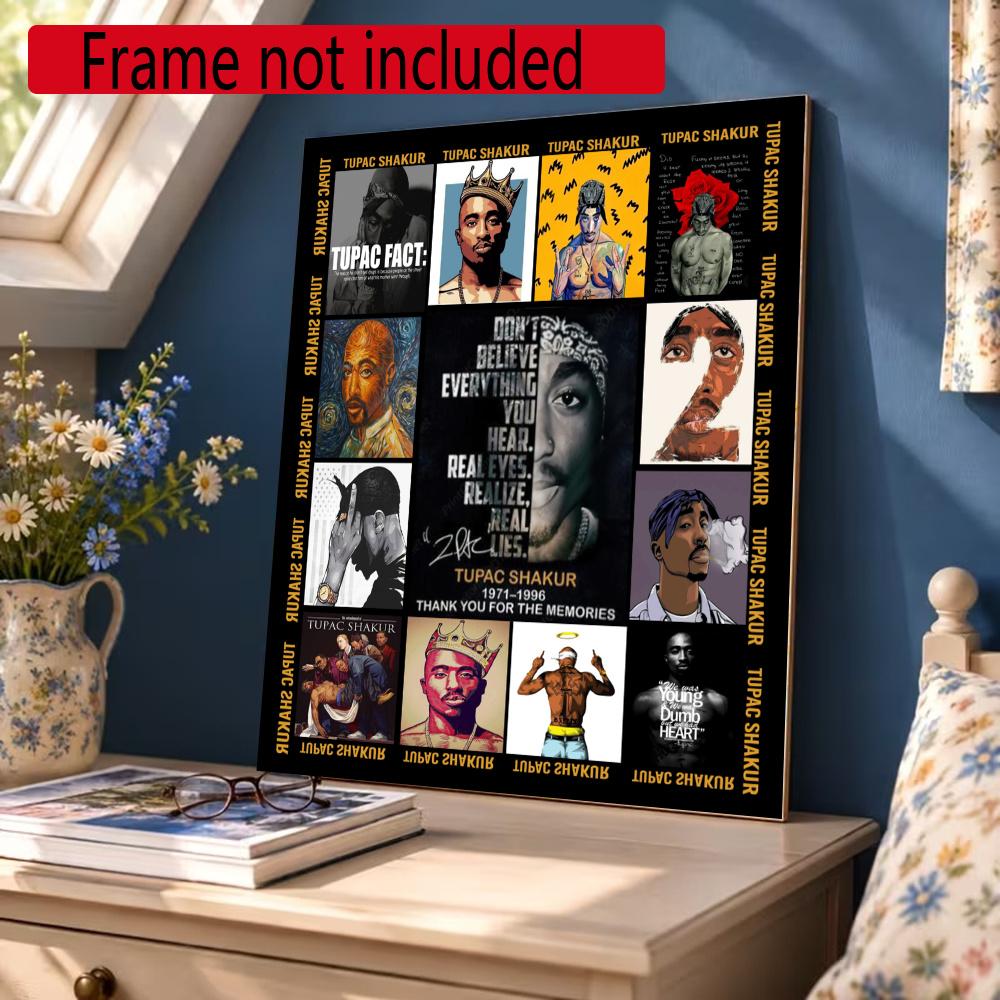 2Pac 5D Round Diamond Painting Kit Diamond Embroidery Painting Rhinestones Mosaic Frameless Handwork Decoration Arts