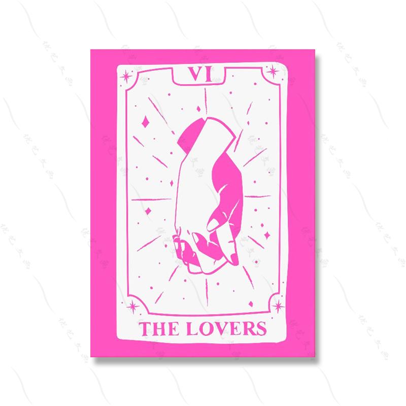 Pink Trendy Retro Wall Art Poker Y2k Poster Print Aesthetic Lucky You Funny Art Minimalist Canvas Painting Girl Room Home Decor