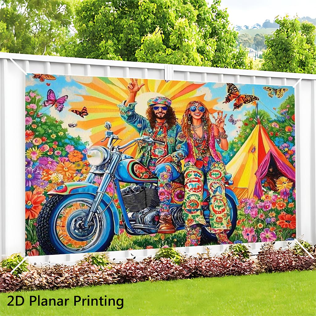 2D plane, 1 piece of Hippie Knight Flower Field Dream, suitable for living room, party venue, young people's room
