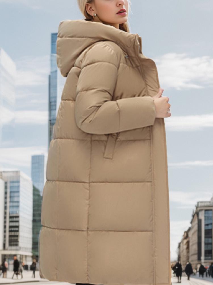

Зимнее женское пальто средней длины, модная женская свободная куртка, уличный стиль, новая зимняя одежда XXXL бежевый