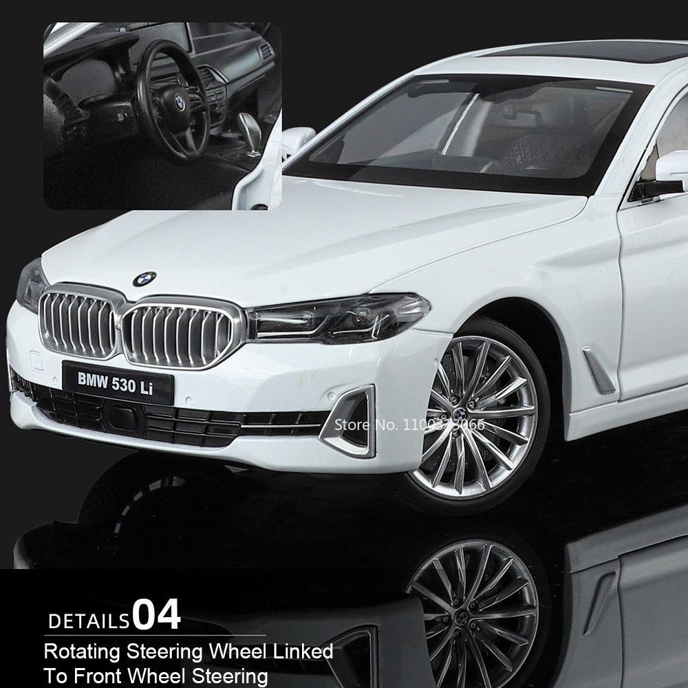 1:18 Scale 5 Series 530Li Toys Models Cars Alloy Diecast Rubber Tires Vehicle Removable Roof Miniature Car for Table Decoration