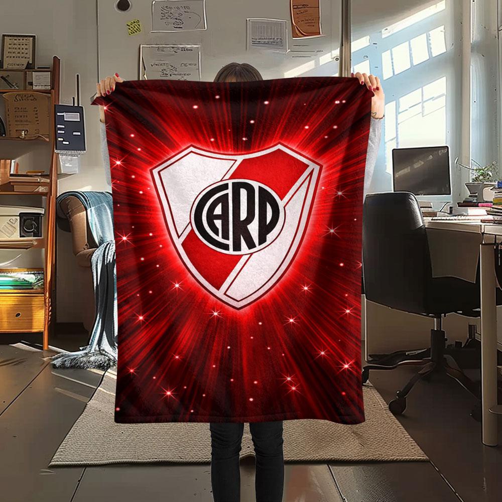 1PC Club Atlético River Plate Patterned Flannel Blanket Suitable For All Seasons for Home Decor Warmth and Comfort Gifts Holiday Present