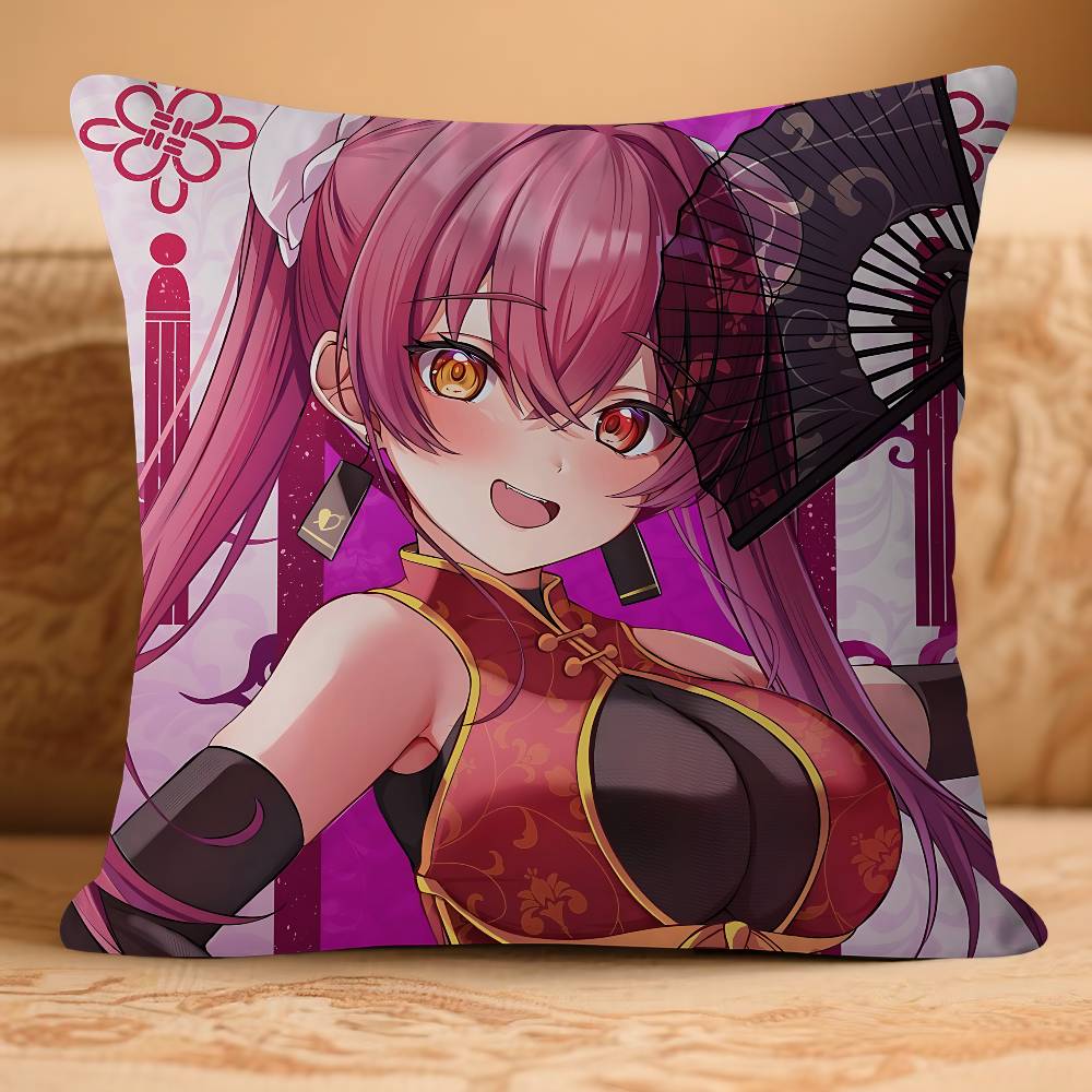 

Houshou ANIME M-Marine Pillow Case Removable Washable Cushion Cover – All-Season Soft Linen 16x16Inch