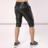 Black Unique Handmade Men's Genuine Lambskin Leather Shorts Boxer Sports Stylish