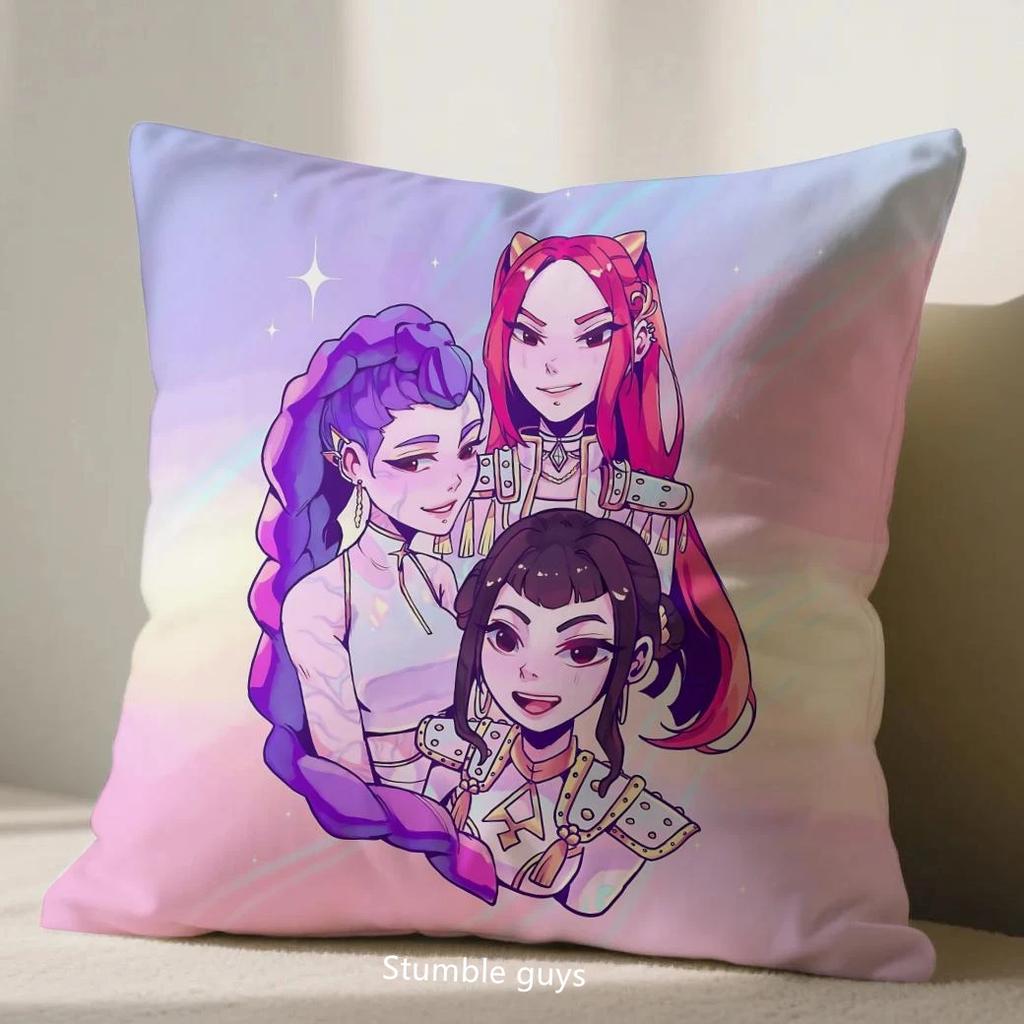 Anime 45X45cm Demon Hunters Pillowcase Kpop Sofa Cushion Cover For Living Room