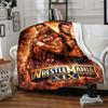 Wrestlemania Blanket Soft Warm Cozy Great for Sofa Chair Bedding Four Seasons Multipurpose Digital Print Gift for Travel Home Birthdays