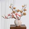 Multi-Bloom Artificial Magnolia Flowers Branch Pink Plastic Fake Flower  Living Room Ornaments