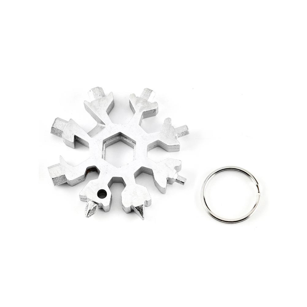 18 In 1 Stainless Steel Snowflake Multi tool Keychain Hand Outdoor Tools Silver #1