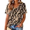 Camicetta da Donna con Scollo a V, Manica Corta, Stampa, Leggera, per Uso Casual Estivo