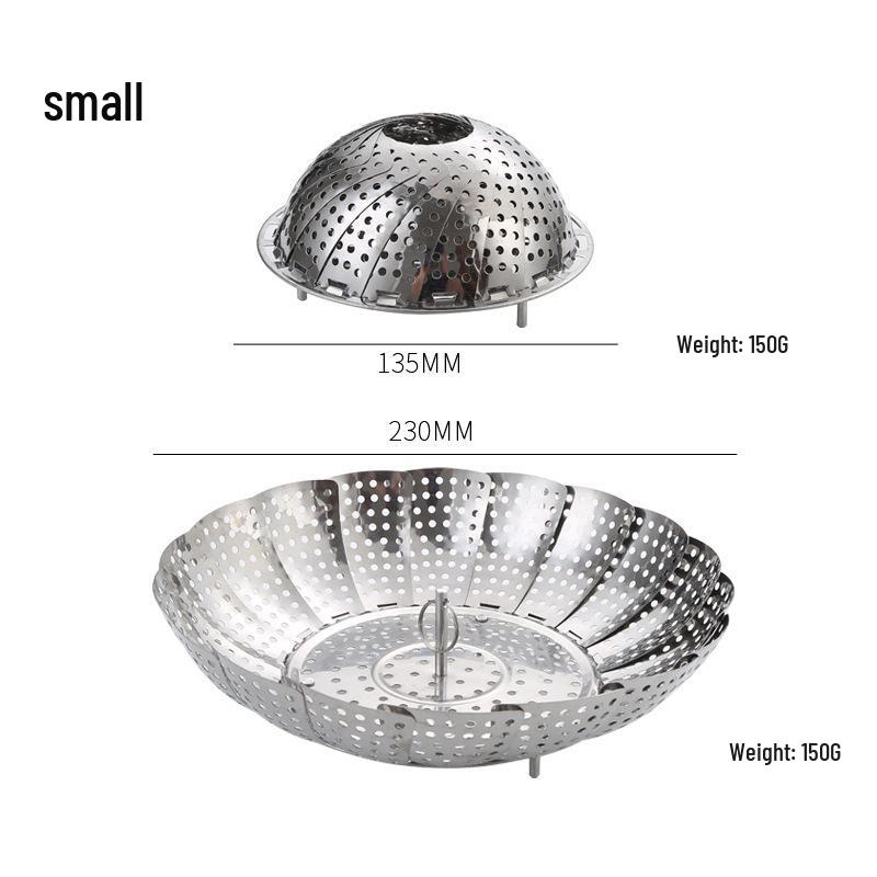 Retractable Stainless Steel Steamer Basket and Tray for Fruits & Vegetables