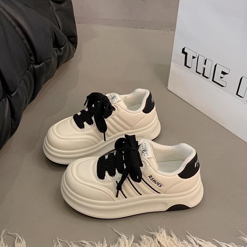 Fleece Little White Shoes Women's New Thick-soled Versatile Warm and Heightened Popular Sports and Leisure Board Shoes In Autumn and Winter 2025