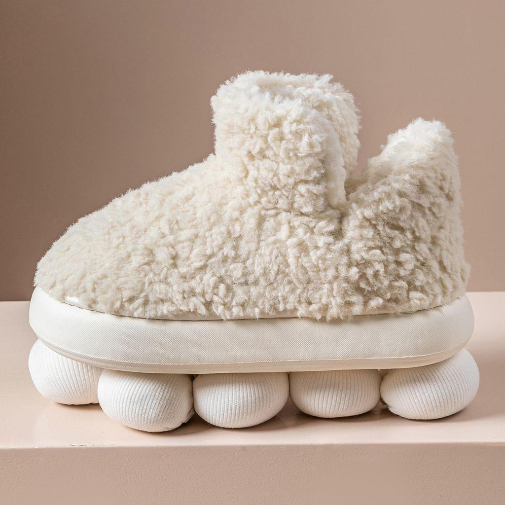 Women's and Men's Non-Slip Thick Bottom Plush Cotton Slippers for Outdoor Wear - New Autumn & Winter 2023 Style