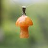 2cm Natural Crystal Jade & Pink Tiger Eye Mushroom Necklace Pendant