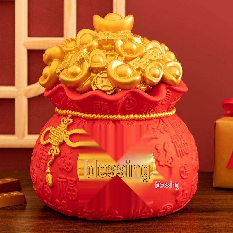

Yuanbao Money Box for Adults & Kids - Festive Lucky Bag Ornament, Anti-Fall Gift for Birthdays & Events
