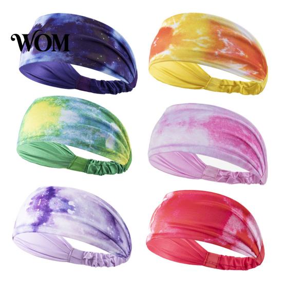 Moisture-wicking Hairband Athletic Headband, Tie-Dye Gradient Sports Anti-Slip Elastic Breathable Sweat-Wicking Comfortable Sweat-absorbent