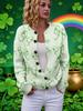 Saint Patrick Round Neck Knit Cardigan - Casual European and American Style Sweater