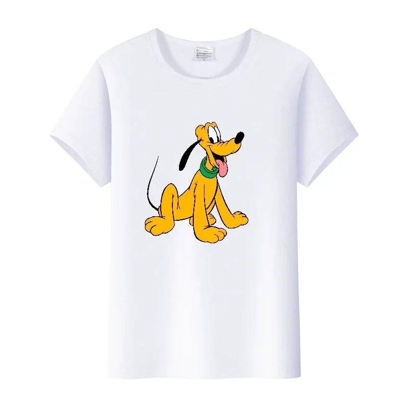 Casual Cartoon Goofy Pluto Clothes Plus Size T-shirt Summer White Tees 90S Tops Harajuku Blouses Tshirt Unisex