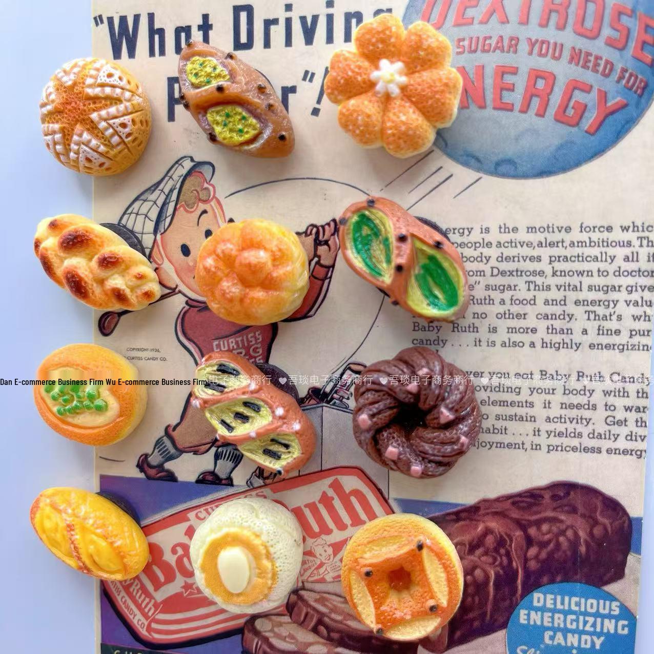 

Mini French Bread Fridge Magnet – European Lye Bread Simulation Memo Sticker Decoration