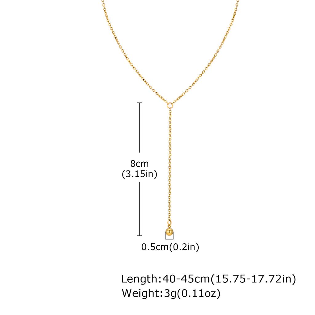 Stainless Steel Y Shape Jewelry Chain Woman Necklace Minimalist Personal Gold Color Fashion Jewelry for Girlfriend Mother's Day
