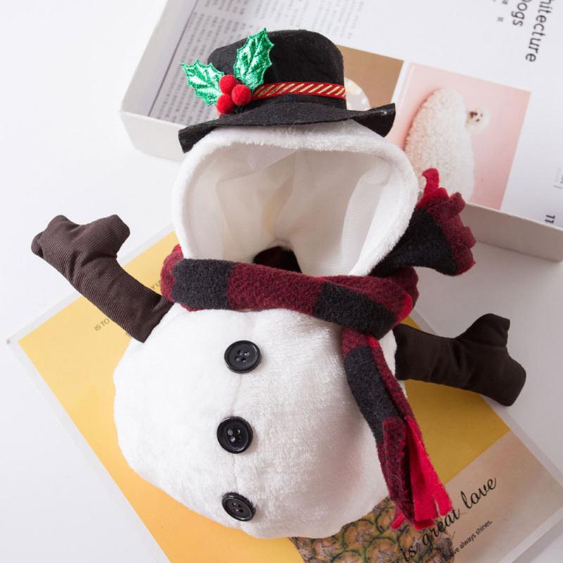 Pet Cat Dog Snowman Costume Dress Up Clothes Pet Photo Props Supplies For Halloween Christmas Party