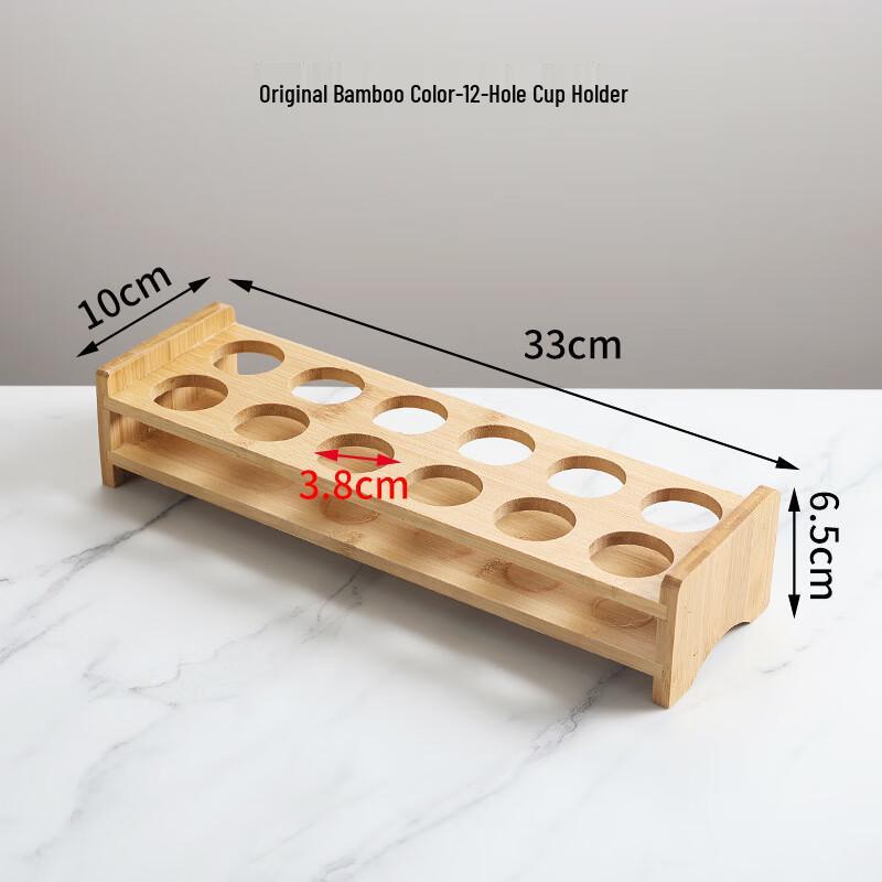 Bullet Shot Glass Set with Bamboo Holder 3.8cm