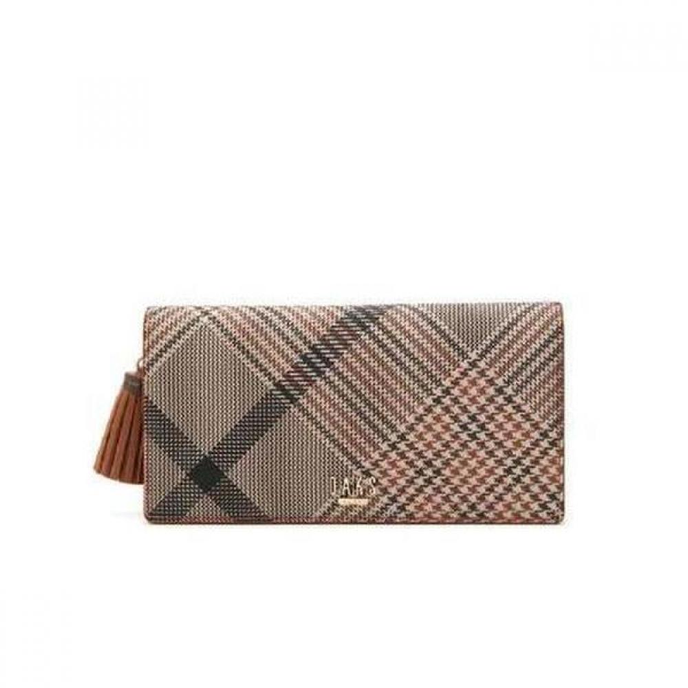 

Daks Brown Check Pattern Long Wallet With Tassel Dcwa1f322w2 Single option