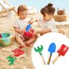 3Pcs/Set Kids Beach Sand Toy Wooden Handle Iron Shovel Rake Spade Toddlers Outdoor Summer Beach Digging Gardening Tools