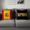 S-Spanje Vlag Coole kussenhoes Dubbelzijdig Bedrukt Polyester Kussensloop Patroon Decoratieve Rits Kussenhoes