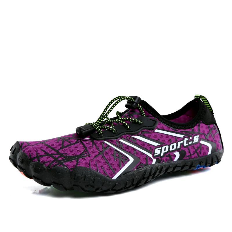 Nouvelles Chaussures d'Eau d'Été Respirantes à Séchage Rapide Hommes Femmes Couples Extérieur Plage Natation Baskets Antidérapantes Chaussures de Wading Amont