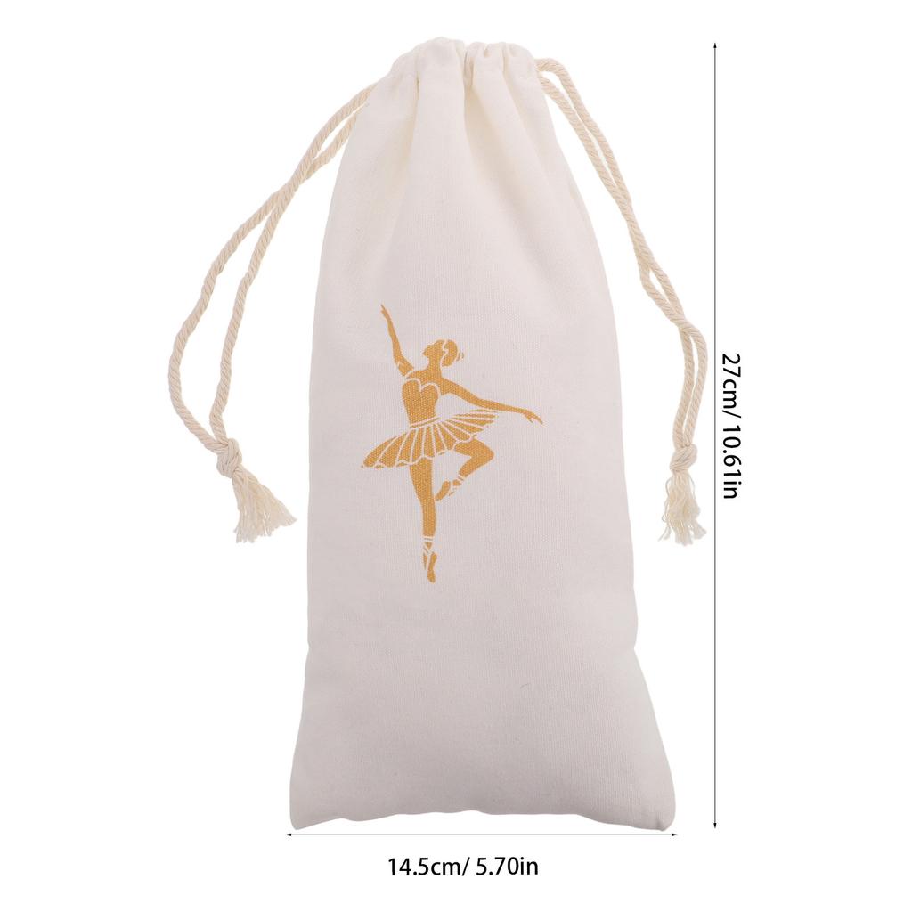 Portable Ballet Shoe Bag Canvas Drawstring Dance Pouch Water Resistant Organizer for Women Dance Class Rehearsal Travel