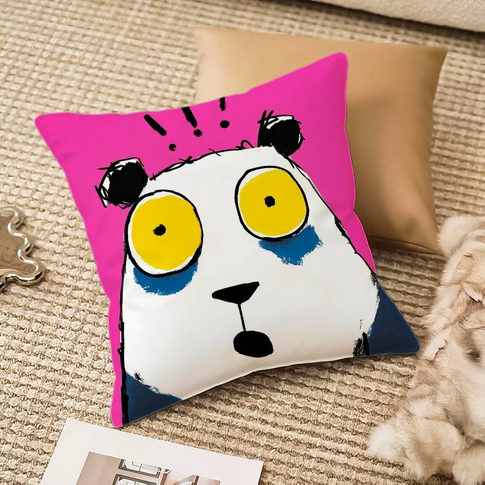 Animals cute Pillow Case Anti-dustmite Pillowcase Invisible zipper silky plush Sofa