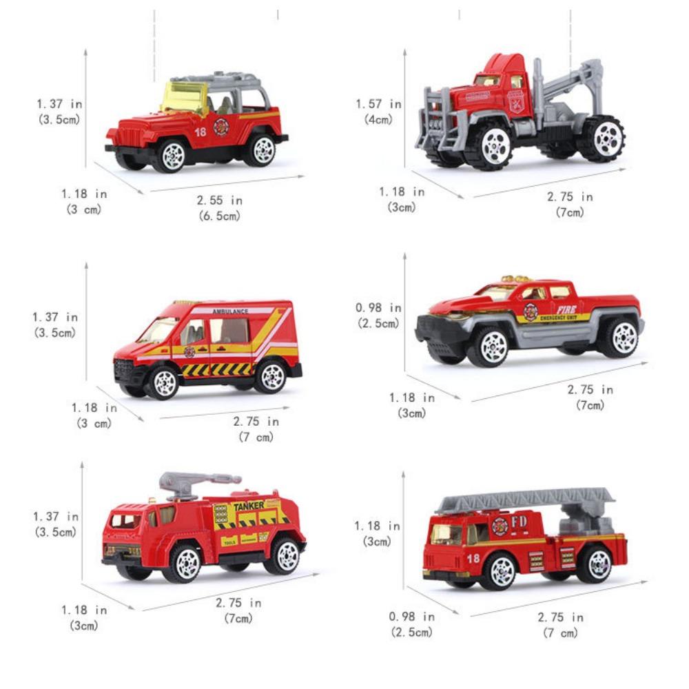 1/64 Scale Big Trucks Set Mini Alloy Diecast Car Model Toys Vehicles Carrier Truck Helicopter Tank Fire Truck Engineering Car Toys for Kids