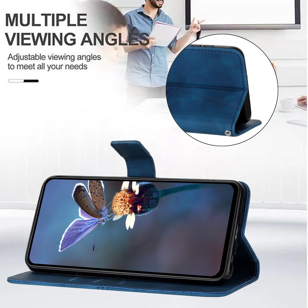 Für iPhone 16 Plus Hülle Dreieck Geprägt Kratzfest Handy Brieftasche Hülle