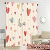 2D Flat Printing  JIT 2pcs   Curtains (Without Rod) Heartfelt Curtains Modern Fashionable Curtains Versatile Polyester Fabric