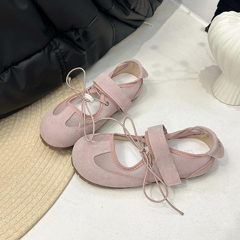 French shallow mouth Mary Jane shoes women's 2025 summer new versatile hollow sports casual fashion ballet shoes