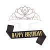 Princess crown bridal rhinestone headband birthday tiara prom party sash