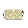 Tory Burch T Monogram Color Block Signature Chain Shoulder Strap Magnetic Closure Embossed Leather Crossbody Wallet Women Wallet 160483-300