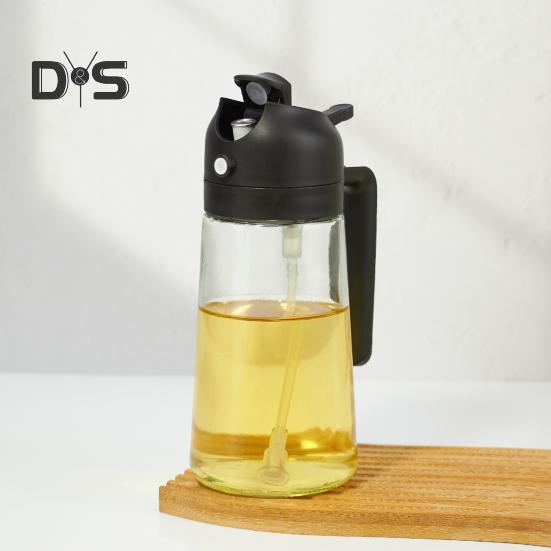 Butelka z rozpylaczem do oleju 2 w 1 Szklany dozownik i rozpylacz do oleju 500ml Wydajna kontrola oleju Gotowanie Wielofunkcyjne narzędzie kuchenne do oliwy z oliwek octu